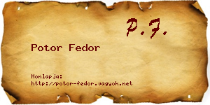 Potor Fedor névjegykártya